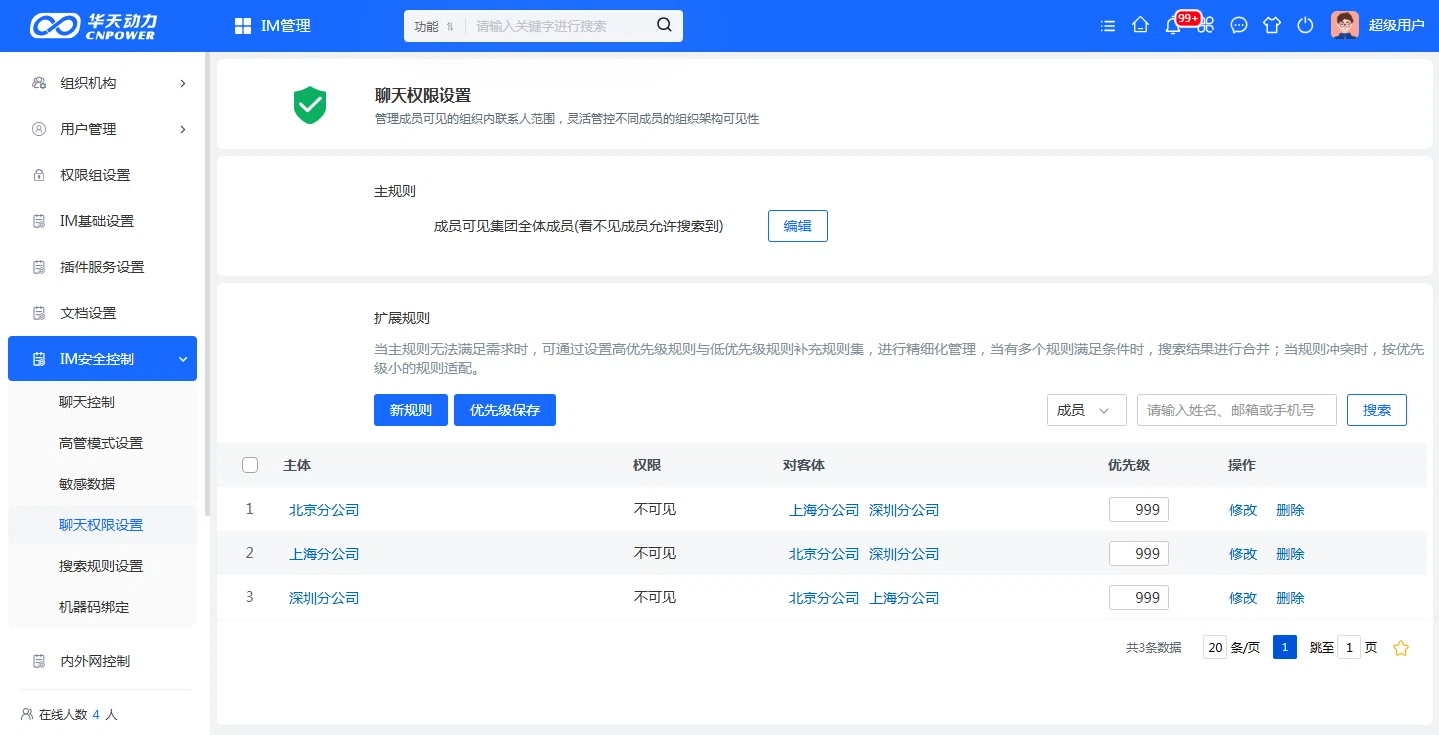 企业通讯录成员信息权限与可见范围设置功能